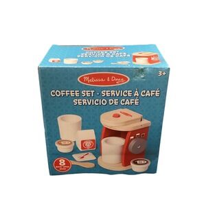 Melissa & Doug Wooden Brew and Serve Coffee Set 8 Piece Play Food Toy 9842